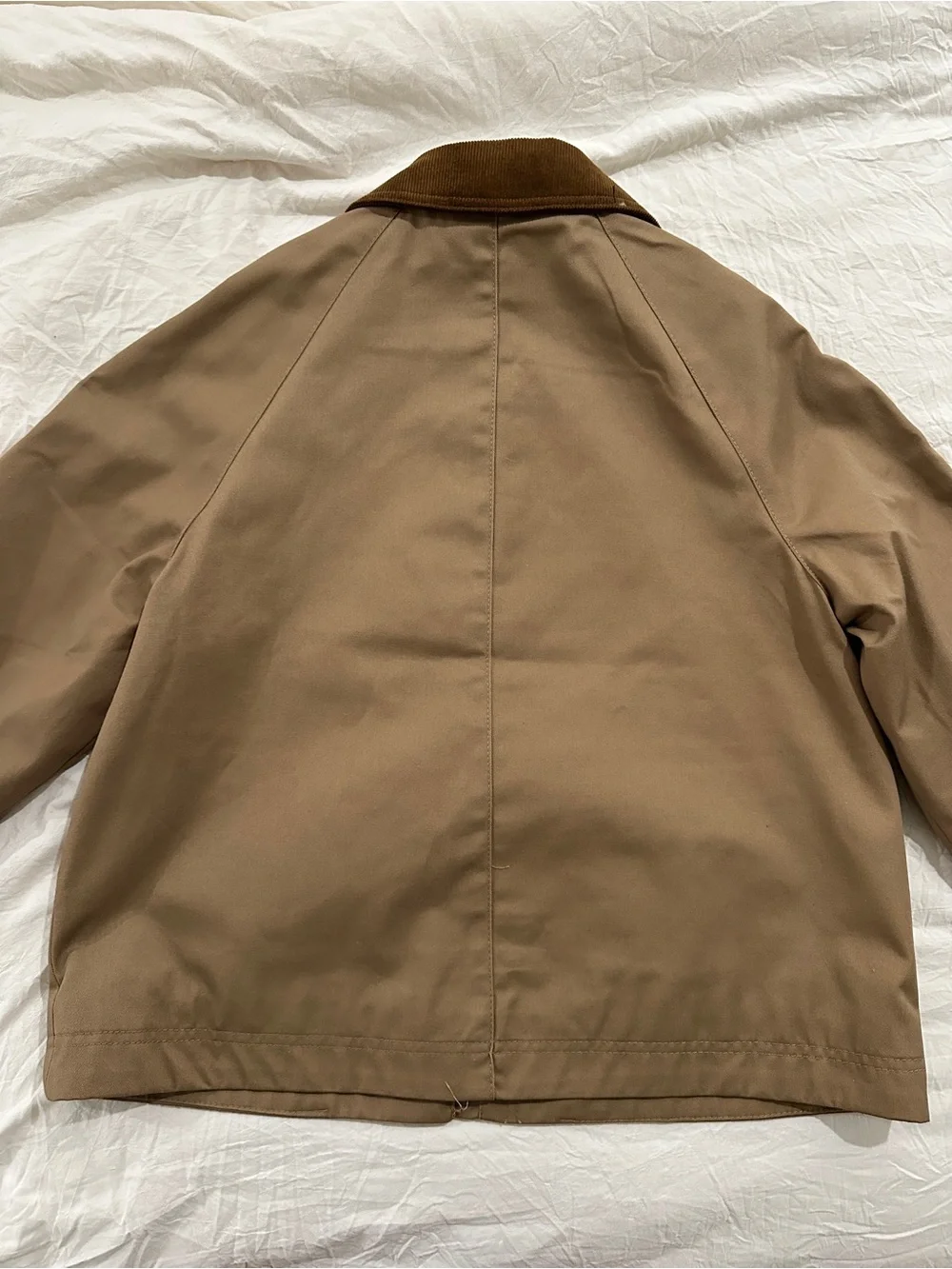 Classic Brown Utility Jacket with Contrast Corduroy Collar - Picture 6 of 6